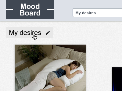 Rename moodboard board edit hover mood rename