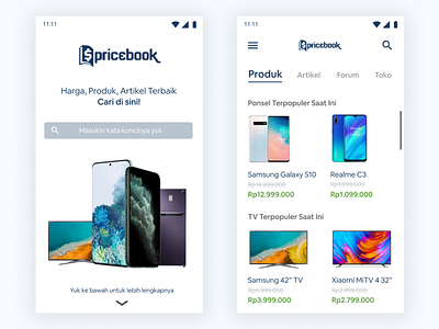 Pricebook New Landing Page Web Design