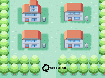 Redesign Pallet Town Of Pokemon Game Boy animation design game art game design gameart games illustration vector