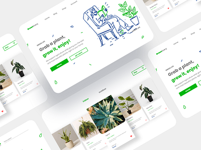 Greenlivery Web Design hero plantshop ui web design