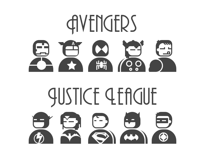 Heros icon icon font svg sketch sketchapp hero justice league avengers