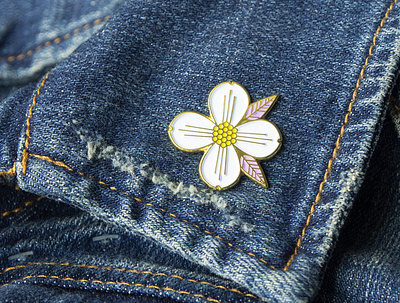 dogwood enamel pin enamel pin floral flower icon illustration surface design
