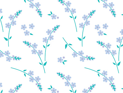 Forget-me-not pattern floral illustration pattern design surface design vector