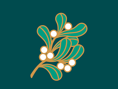 Mistletoe icon illustration pattern design surface design