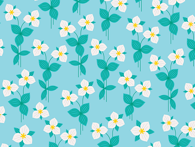 Trillium Pattern floral illustration pattern design surface design vector