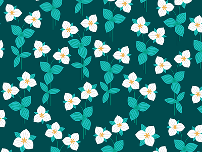 Trillium Pattern floral illustration pattern design surface design vector