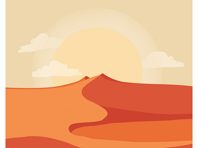 GOOD DAY desert design digital illustration illustration landscape sun sunset vector