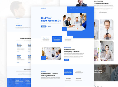 Human Resources Web Design agency blue clean company element elementor minimalist modren ui uiux ux webdesign website white