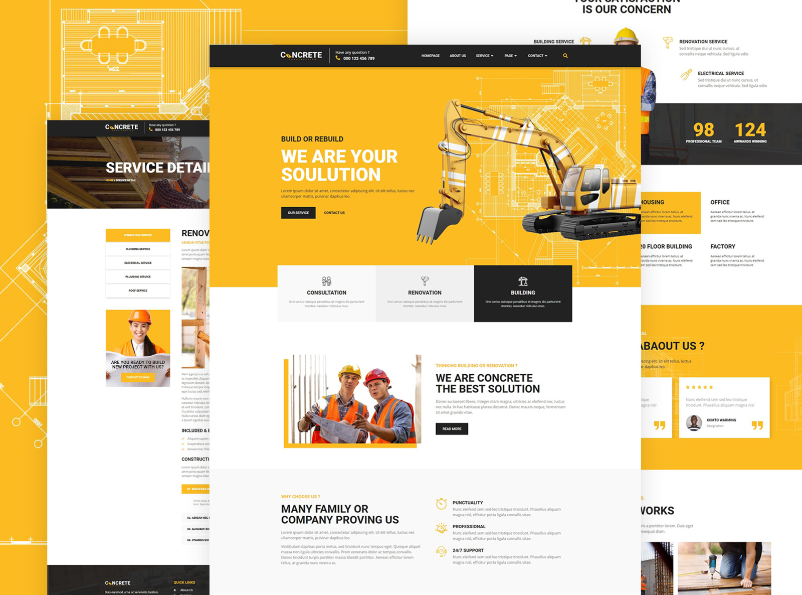 Concrete Construciton Web Design By Sukijan's On Dribbble