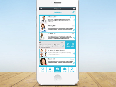 Doctors Messaging chat communication doctors group chat hospital iphone medical patient ui