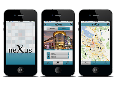 Location based Nexus app location based maps mobile app pins real estate splash screen