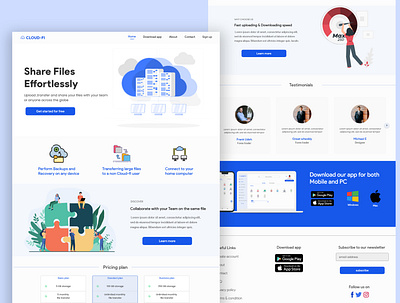 Landing page design cloud landing page product design uiux design web design