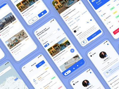 Find an apartment for lease or sell apartments homes homes of sale lease mobile app mockups product design real estate rent ui ux visual design