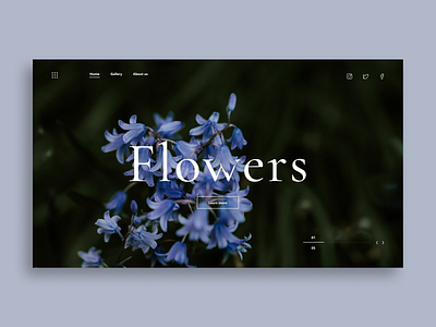 Flower Website Concept design floral flowers illustration minimal plant typography ui ux vector website