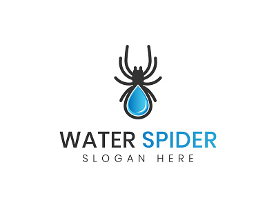 Logo Water Spider Design Template abstract animal blue branding concept design design graphic design illustration logo nature spider vector water drop