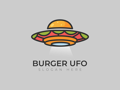 Logo Burger Ufo Design Template For Restaurant