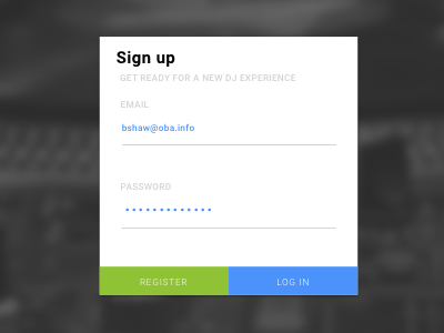 Daily UI: Day 001 SIGN UP 001 dailyui