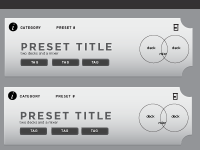 Mixtable: Preset Selectors interface design