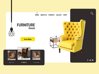 FURNITURE House Landing Page UI UX Design chair design designer furniture store house lamp landing page table ui ux website