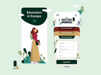 Education in Europe Mobile App UX UI Design app design designer education europe illustration mobile mobile app ui ux