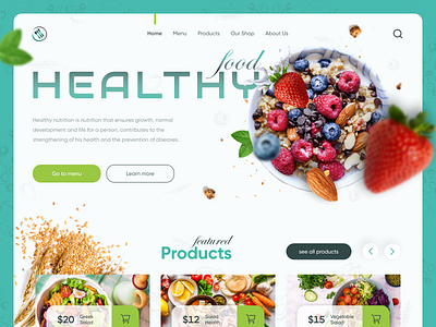 HEALTHY FOOD WebSite | UI UX Design design designer food healthy lifestyle menu products salad shop ui ui ux ux vegetable website