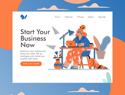 Website Maker Landing Page design illustration landing page ui ux web