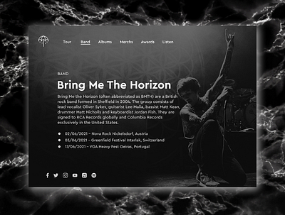 Bring Me The Horizon Tour Date band bmth design landing page music ui ux web