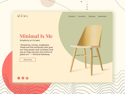 MNML Landing Page design furniture illustration landing page minimalism ui ux web