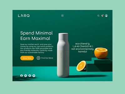 Eco Friendly Bottle Landing Page design ecofriendly landing page ui ux web