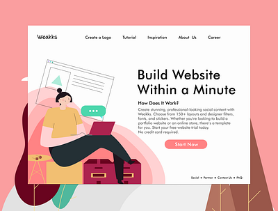 Website Builder Landing Page design illustration landing page ui ux web