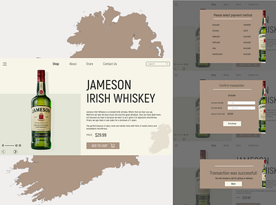 Jameson Whisky Order page brand design ecocash ecommerce jameson online store store design whisky