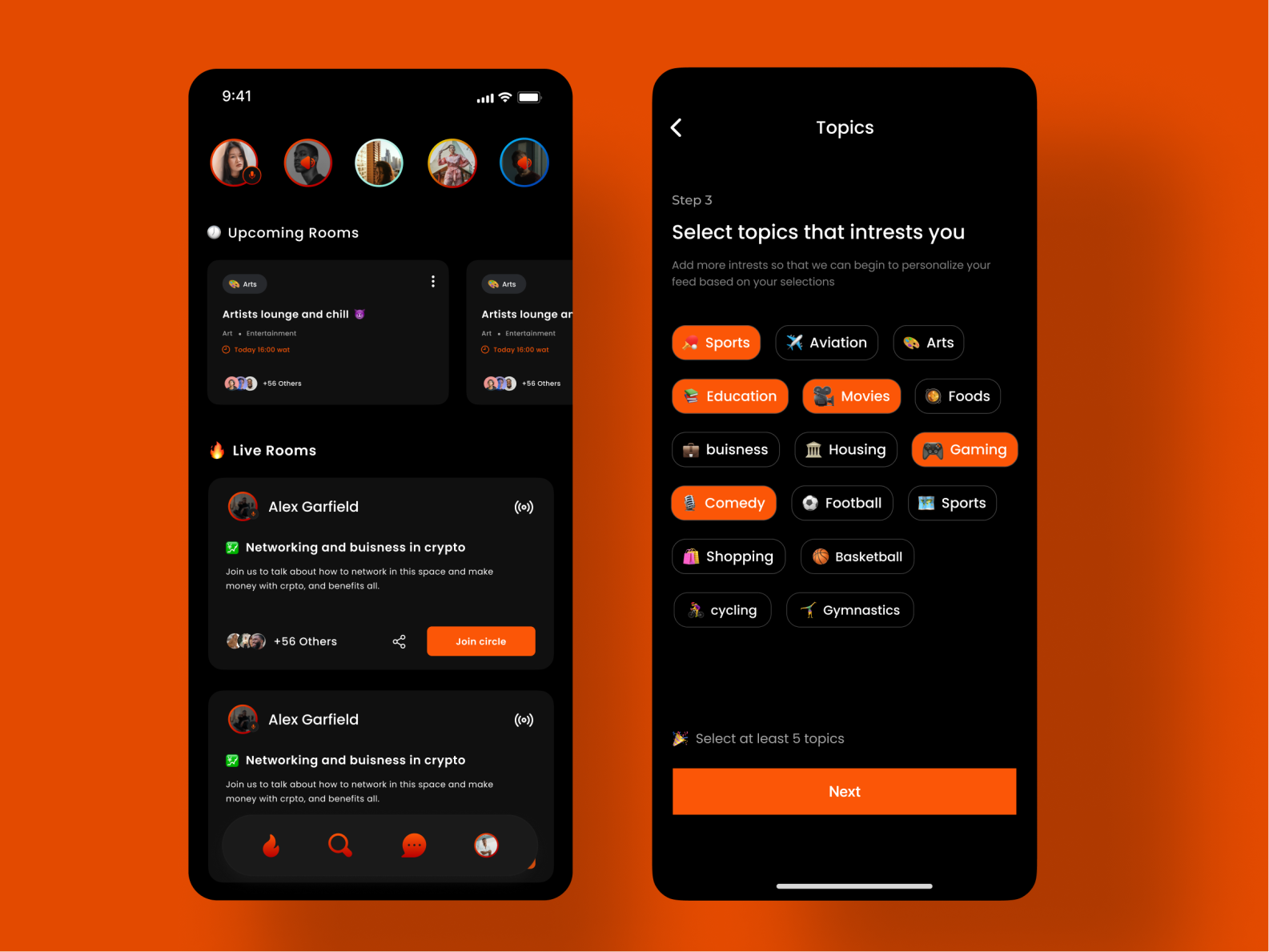 Social audio app by Abdulquadri Musa on Dribbble