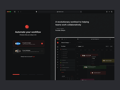 Task Manager Onboarding app application design create account dashboard form minimal onboarding saas sign in sign up split screen task management ui uiux user flow