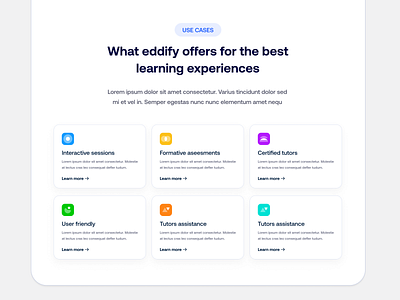 Landing page section