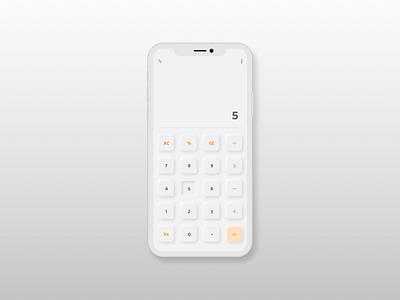 Calculator UI calculator design gray minimal orange typography