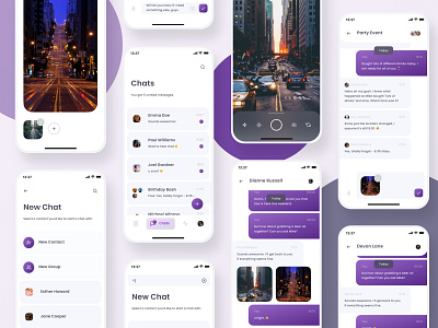 Flatey Social app app mible balance chat clean design kit app media kit messager social social media socialmedia ui design uiux