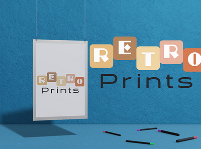 RETRO PRINTS logo dailychallenge design logo design