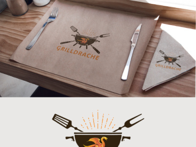 grilldrache logo design