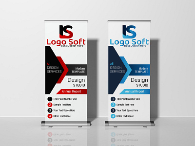 Roll Up Banner Mockup logo design rollup