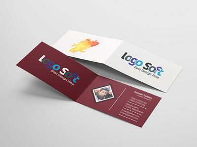 Folded Business Card design die cart folding business card folding business card illustrator