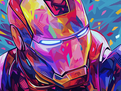 Iron Man abstract colors alessandro pautasso illustration iron man kaneda kaneda99 marvel marvel comics photoshop pop art portrait tony stark