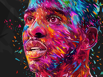 Chris Paul abstract colors alessandro pautasso chris paul clippers illustration kaneda kaneda99 los angeles clippers nba portrait
