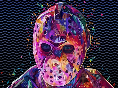 Pop Jason abstract abstract colors alessandro pautasso art colors friday 13th fridaythe13th halloween hockey illustration jason jason voorhees kaneda kaneda99 mask photoshop pop art pop culture portrait slasher