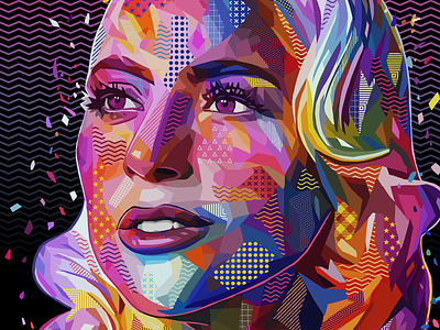 Pop Gaga abstract colors alessandro pautasso gaga illustration kaneda kaneda99 lady gaga popstar portrait singer woman