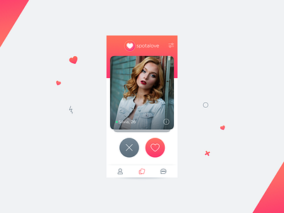 Spotalove app app concept clean dating dating app design flat home landing logo love swipe ui