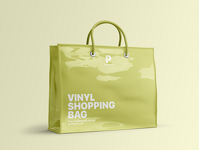 Vinyl shopping bag mockup bag branding free freebie mockup packaging plastic pvc shopping vinyl