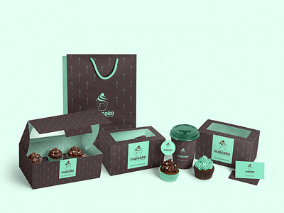 Cupcake Box Packaging Mockups