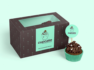 Cupcake Packaging Mockup Bundle bakery box box branding branding cake confectionery cupcake cupcake toppers design design assets muffins packaging packaging design paper box presentation showcase small businesses templates topper
