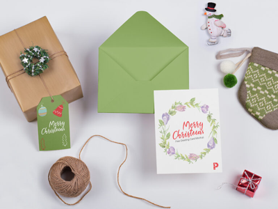 Christmas Greeting Card Mockup christmas december free freebie greeting card holiday mockup season