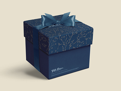 Square Gift Box Packaging Mockups box box mockup branding gift gift box greeting mockup packaging ribbon square